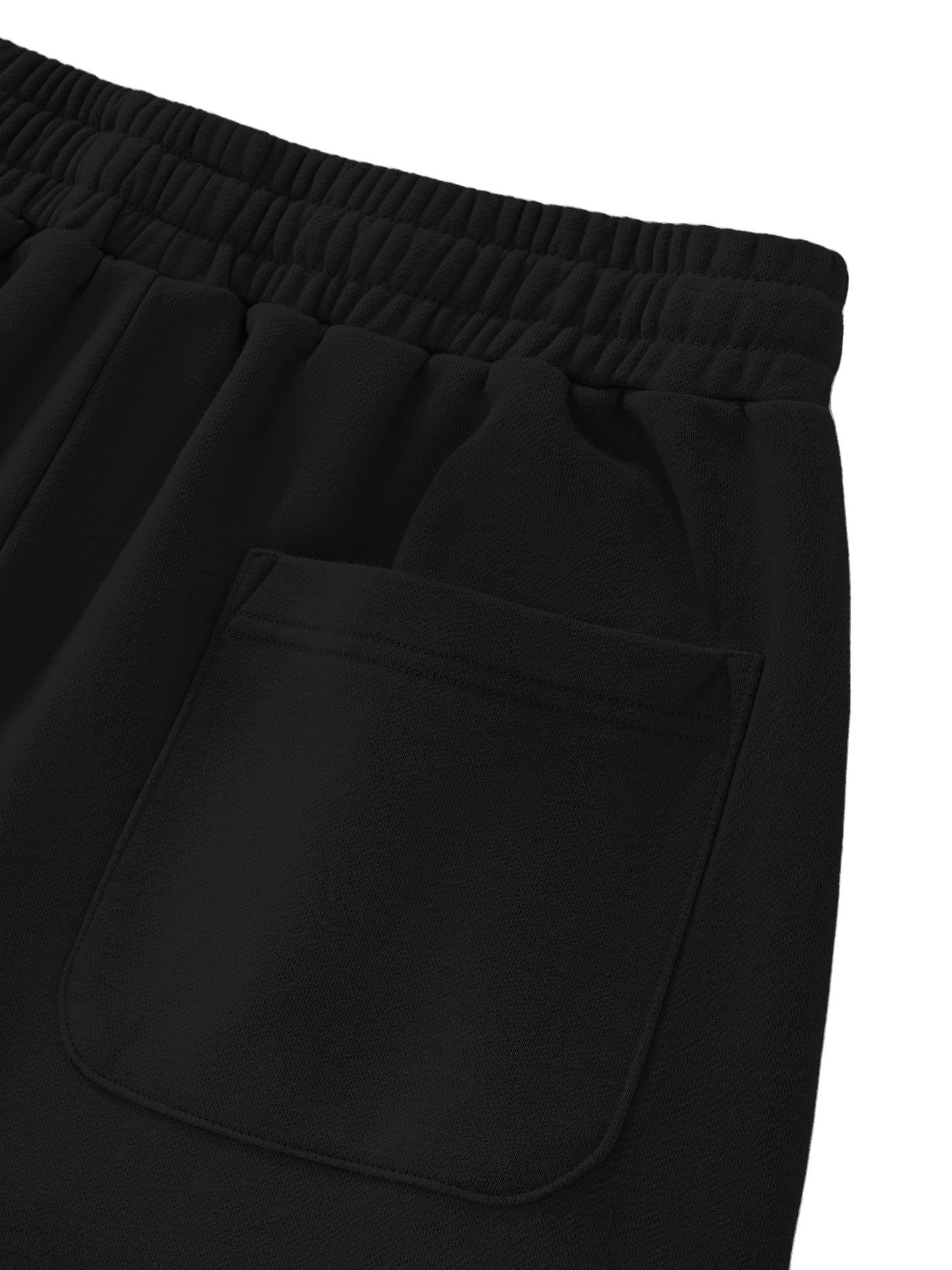 Sun Fade Raw Edge Cotton Shorts Black