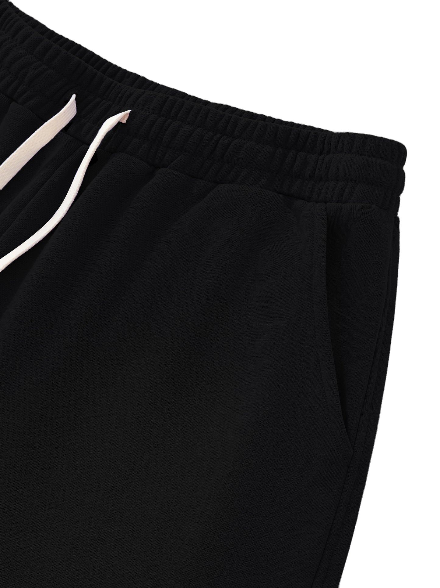 Sun Fade Raw Edge Cotton Shorts Black