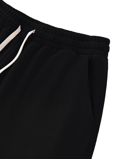 Sun Fade Raw Edge Cotton Shorts Black
