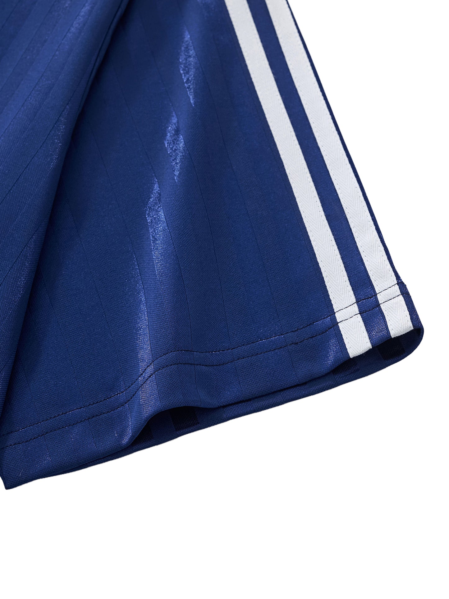 Contrast Collar Striped Soccer Jersey Navy