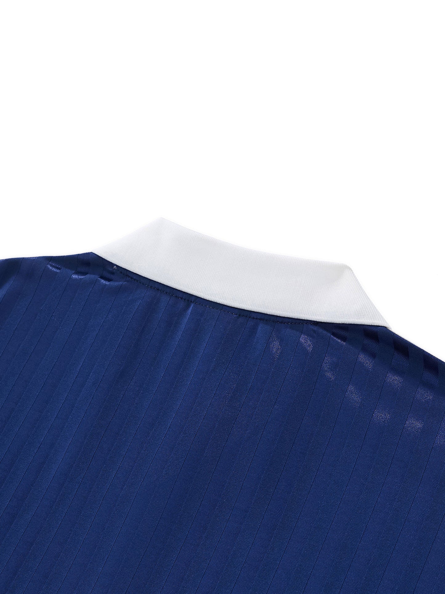 Contrast Collar Striped Soccer Jersey Navy