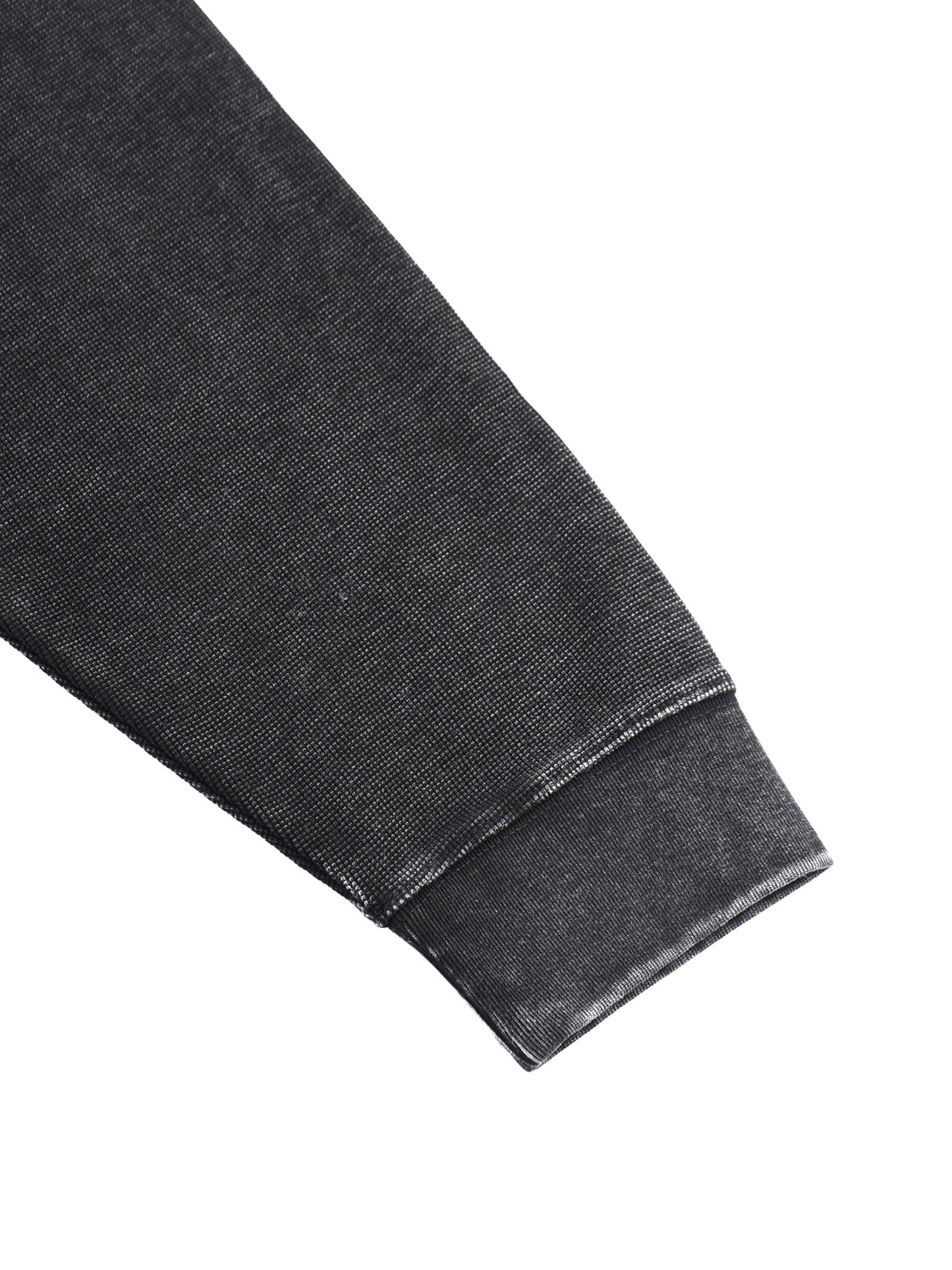 Mineral Wash Waffle Oversized Long Sleeve Black