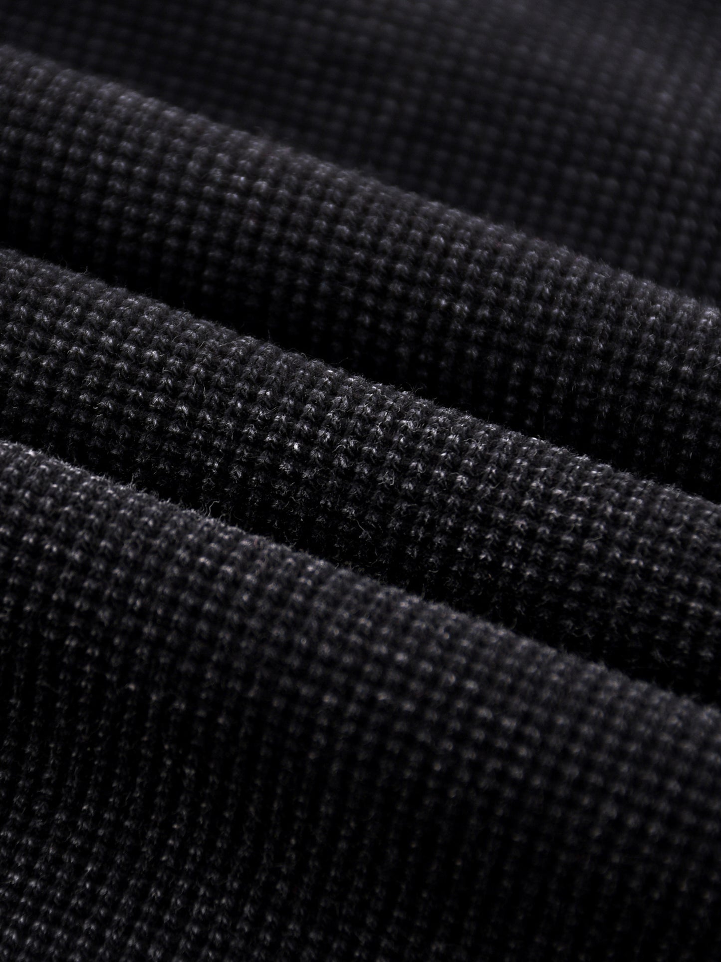Mineral Wash Waffle Oversized Long Sleeve Black