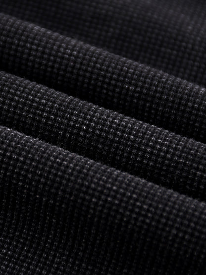 Mineral Wash Waffle Oversized Long Sleeve Black