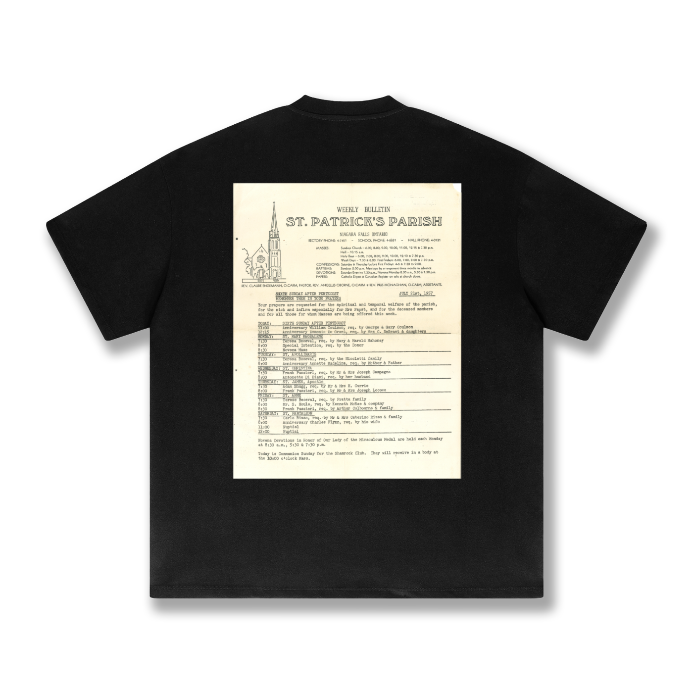 SUPERHEAVY Drop Shoulder "BULLETIN" T-Shirt