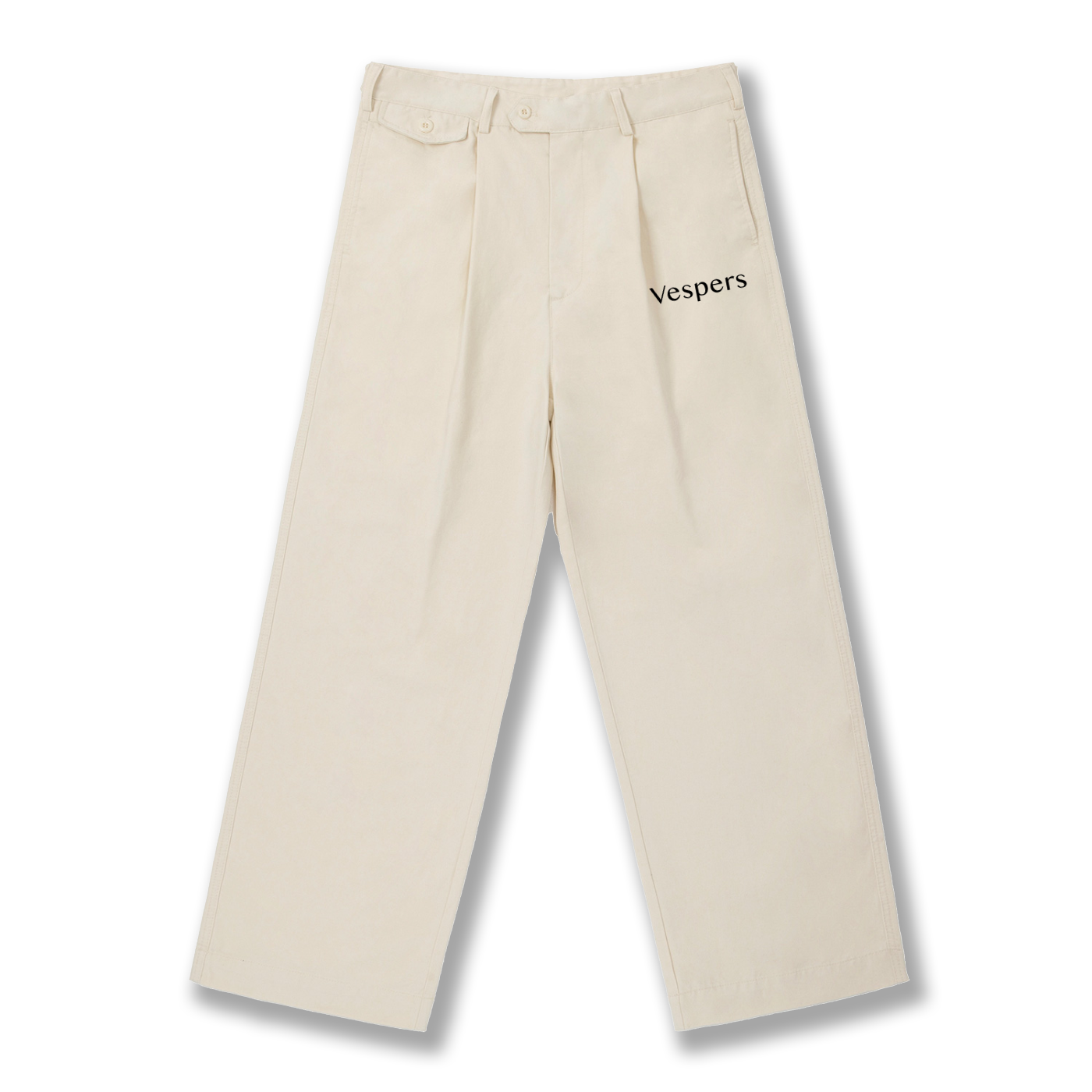 Adjustable Waist Straight-Leg Pants Khaki