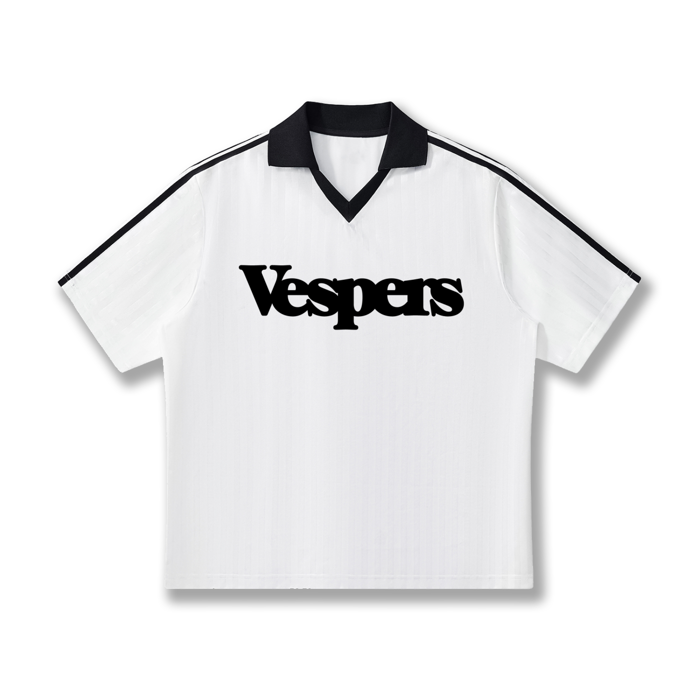 Contrast Collar Striped Soccer Jersey White