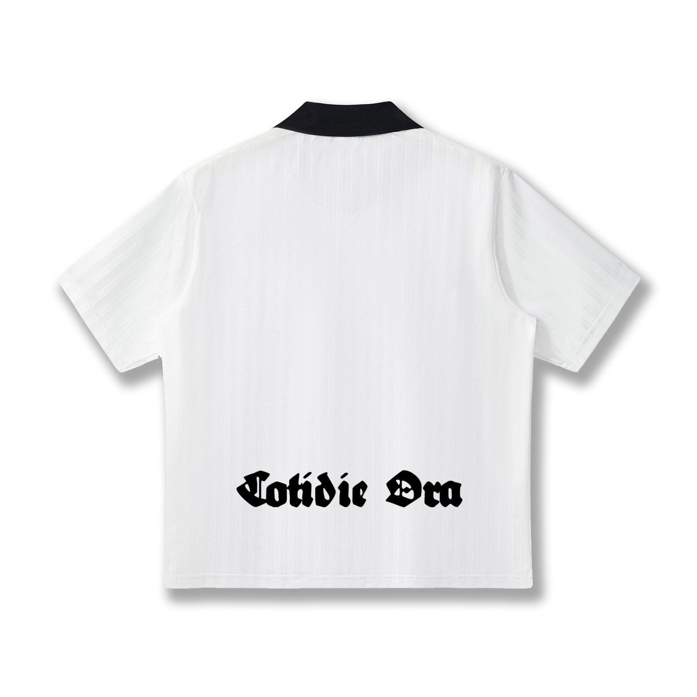 Contrast Collar Striped Soccer Jersey White